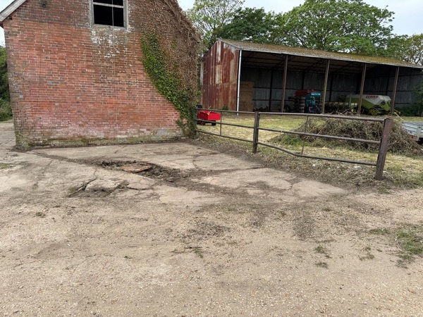 Farm yard after clearance